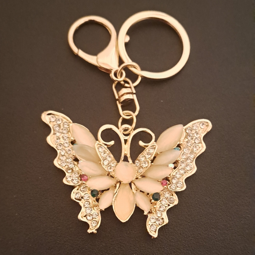 Butterfly Shape Crystal Rhinestone Sparkling Keychain Brand new